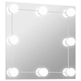 Vidaxl wall mirror with LED lamps square glass