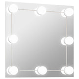 Vidaxl wandspiegel met led-lampen vierkant glas