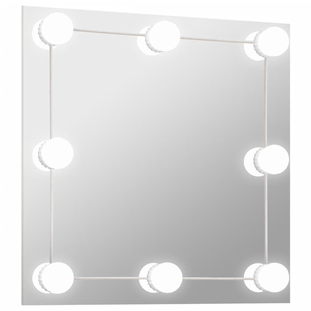 Vidaxl wall mirror with LED lamps square glass