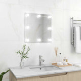 Vidaxl wandspiegel met led-lampen vierkant glas
