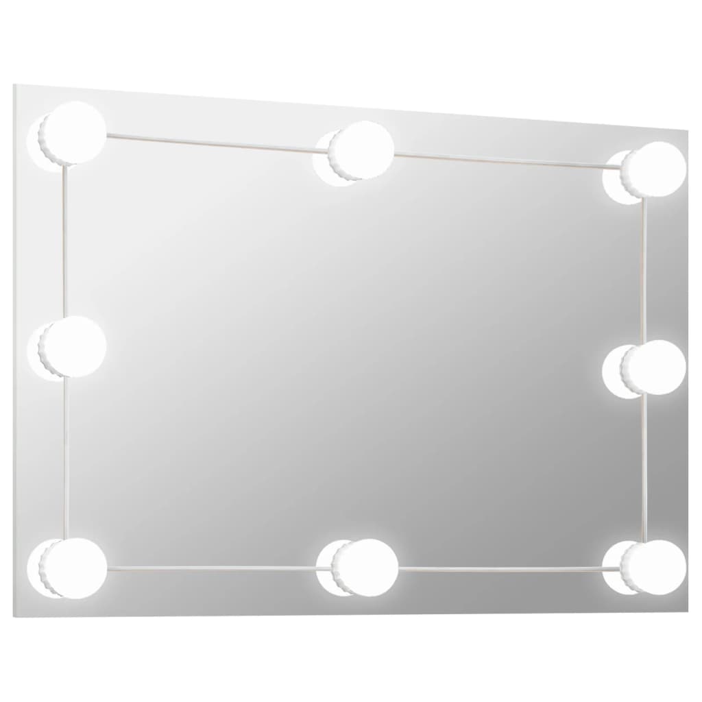 Vidaxl wall mirror with LED lamps rectangular glass