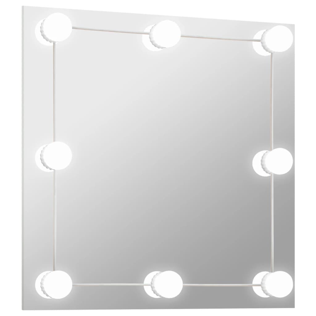 Vidaxl wall mirror with LED lamps square glass