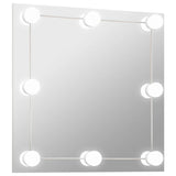 Vidaxl wall mirror with LED lamps square glass