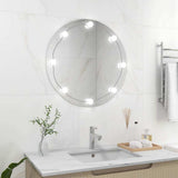 Vidaxl wandspiegel met led-lampen rond glas