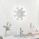 Miroir mural vidaxl sans liste de lampes LED autour du verre