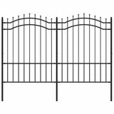Vidaxl tuinhek met speerpunt zwart 239x150 cm gepoedercoat staal