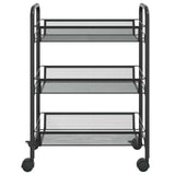 Vidaxl keukentrolley 3-laags 46x26x64 cm ijzer zwart