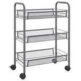 Vidaxl keukentrolley 3-laags 46x26x54 cm ijzer grijs