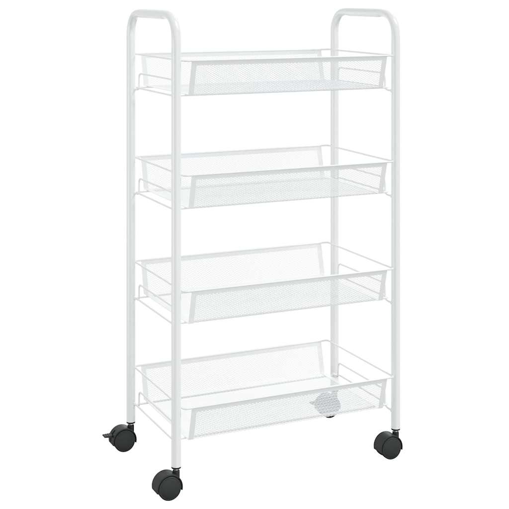 Vidaxl keukentrolley 4-laags 46x26x85 cm ijzer wit