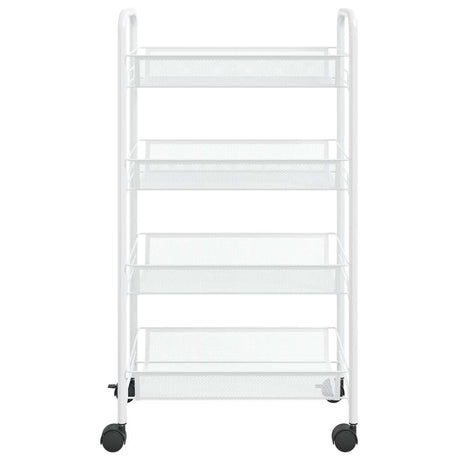 Vidaxl keukentrolley 4-laags 46x26x85 cm ijzer wit