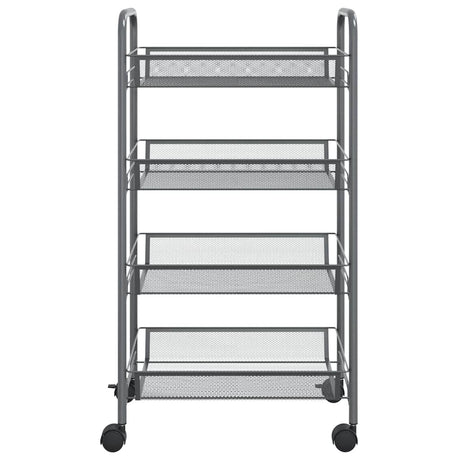 Vidaxl keukentrolley 4-laags 46x26x85 cm ijzer grijs