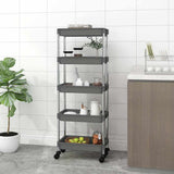 Vidaxl keukentrolley 5-laags 42x29x128 cm ijzer en abs grijs