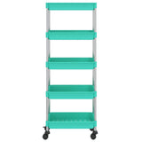 Vidaxl keukentrolley 5-laags 42x29x128 cm ijzer en abs turquoise