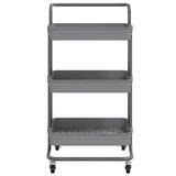 Vidaxl keukentrolley 3-laags 42x35x85 cm ijzer en abs grijs