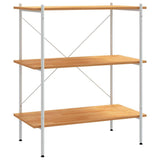 Vidaxl opbergrek 3-laags 80x40x92 cm wit en eikenkleurig