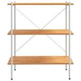 Vidaxl opbergrek 3-laags 80x40x92 cm wit en eikenkleurig