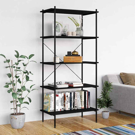 Vidaxl opbergrek 5-laags 80x40x163 cm zwart