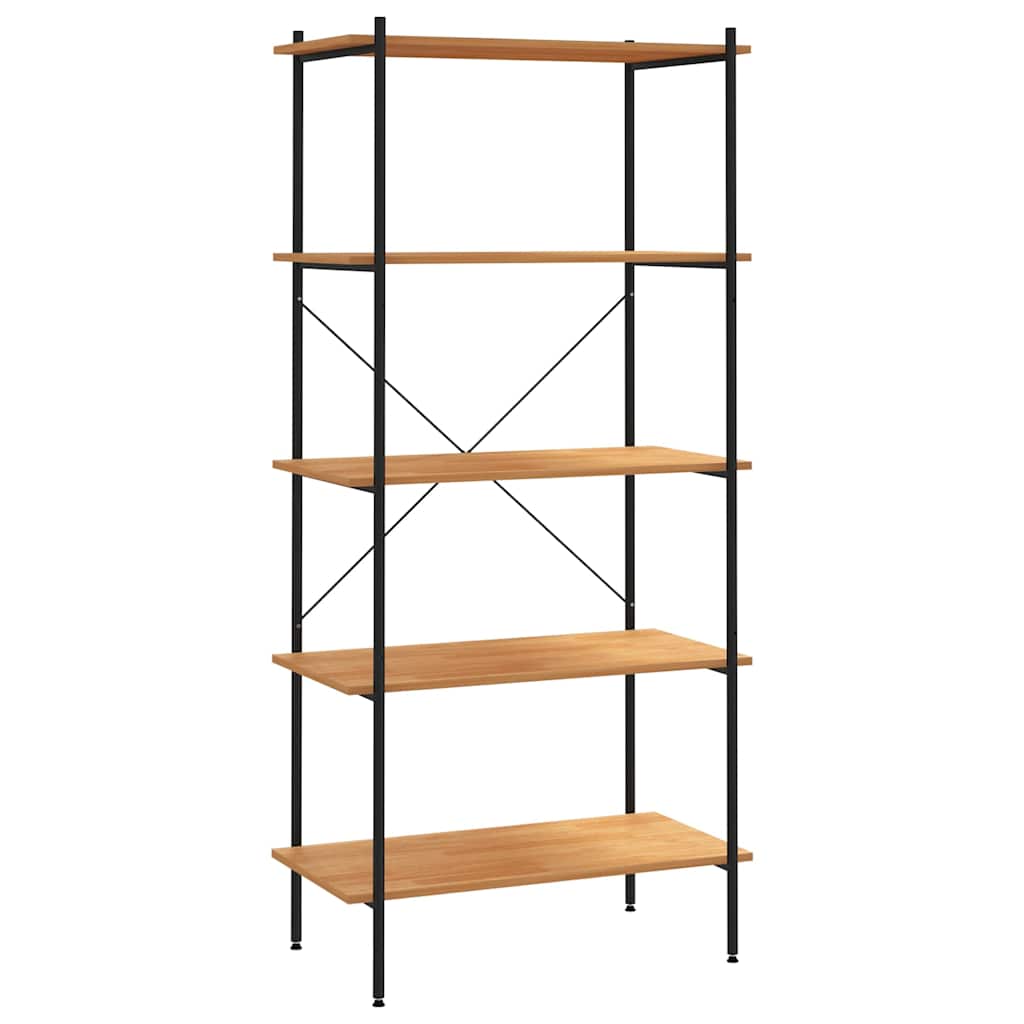 Vidaxl opbergrek 5-laags 80x40x163 cm zwart en eikenkleurig