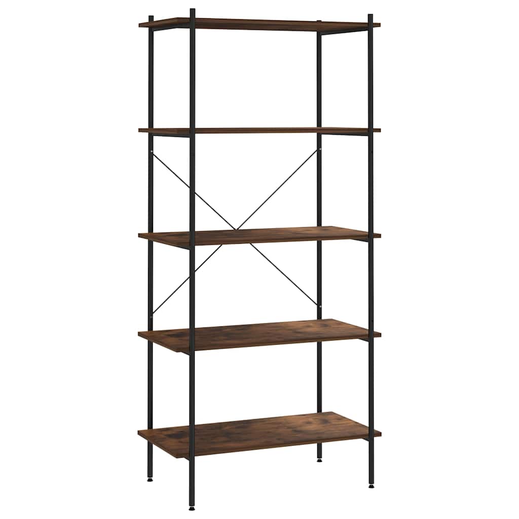 Vidaxl opbergrek 5-laags 80x40x163 cm zwart en naturel