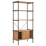 Vidaxl opbergrek 5-laags met kast 80x40x163 cm staal en bewerkt hout