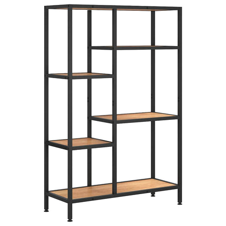 Vidaxl boekenkast 80x30x120 cm staal en bewerkt hout