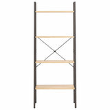 Vidaxl ladderrek met 4 schappen 56x35x140 cm lichtbruin en zwart