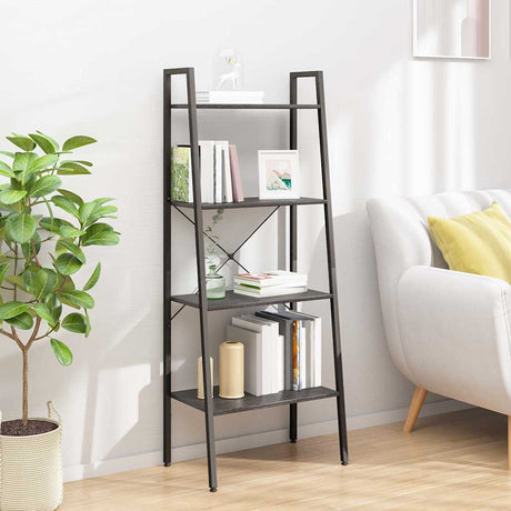 Vidaxl opbergmeubel met 4 schappen 56x35x140 cm zwart