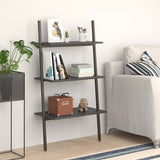 Vidaxl ladderrek met 3 schappen 64x34x116 cm zwart
