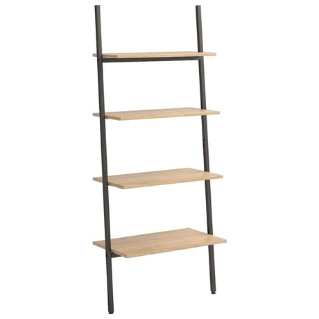 Vidaxl ladderrek met 4 schappen 64x34x150,5 cm lichtbruin en zwart