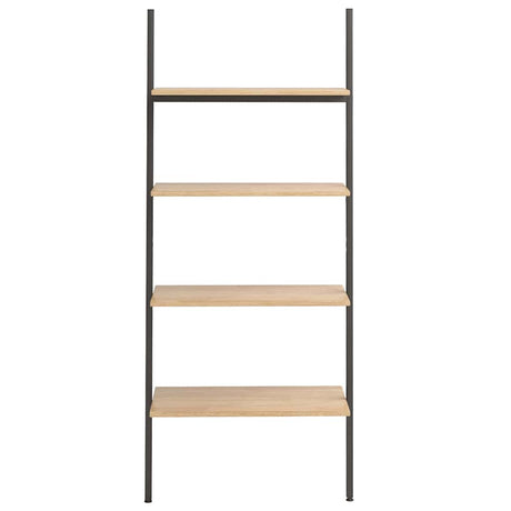 Vidaxl ladderrek met 4 schappen 64x34x150,5 cm lichtbruin en zwart