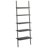 Vidaxl ladderrek met 5 schappen 64x34x185,5 cm zwart