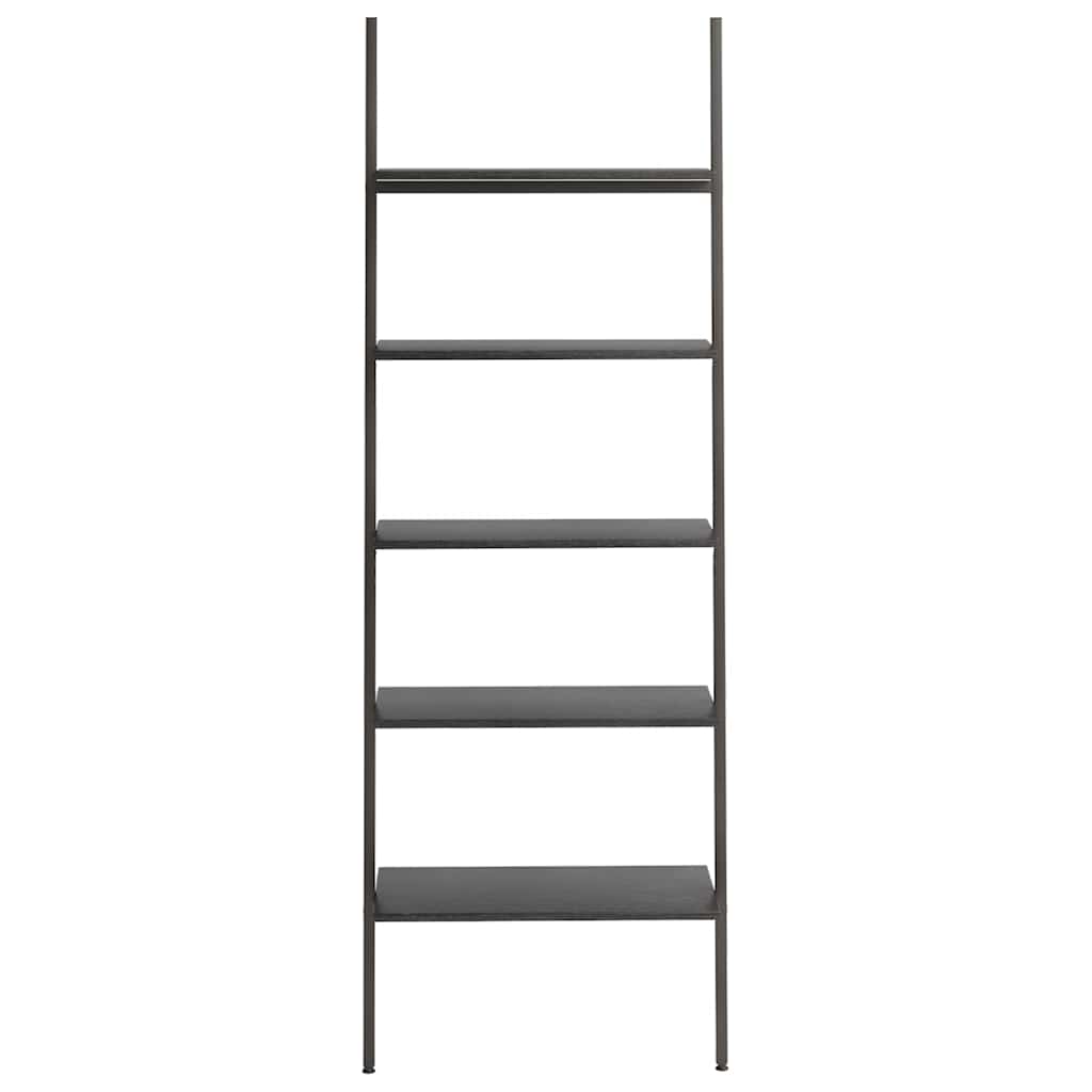 Vidaxl ladderrek met 5 schappen 64x34x185,5 cm zwart