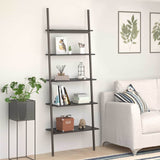 Vidaxl ladderrek met 5 schappen 64x34x185,5 cm zwart