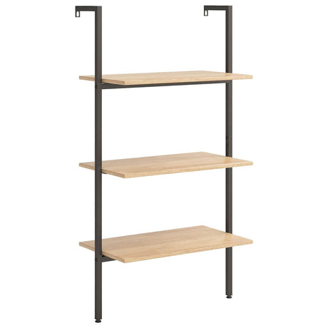 Vidaxl ladderrek met 3 schappen 64x35x120,5 cm lichtbruin en zwart