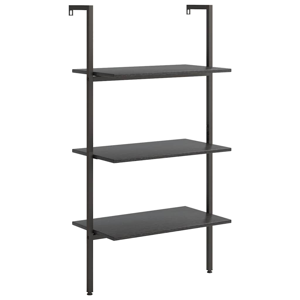 Vidaxl ladderrek met 3 schappen 64x35x120,5 cm zwart
