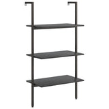 Vidaxl ladderrek met 3 schappen 64x35x120,5 cm zwart