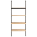 Vidaxl ladderrek met 4 schappen 64x35x152,5 cm lichtbruin en zwart