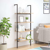 Vidaxl ladderrek met 4 schappen 64x35x152,5 cm lichtbruin en zwart
