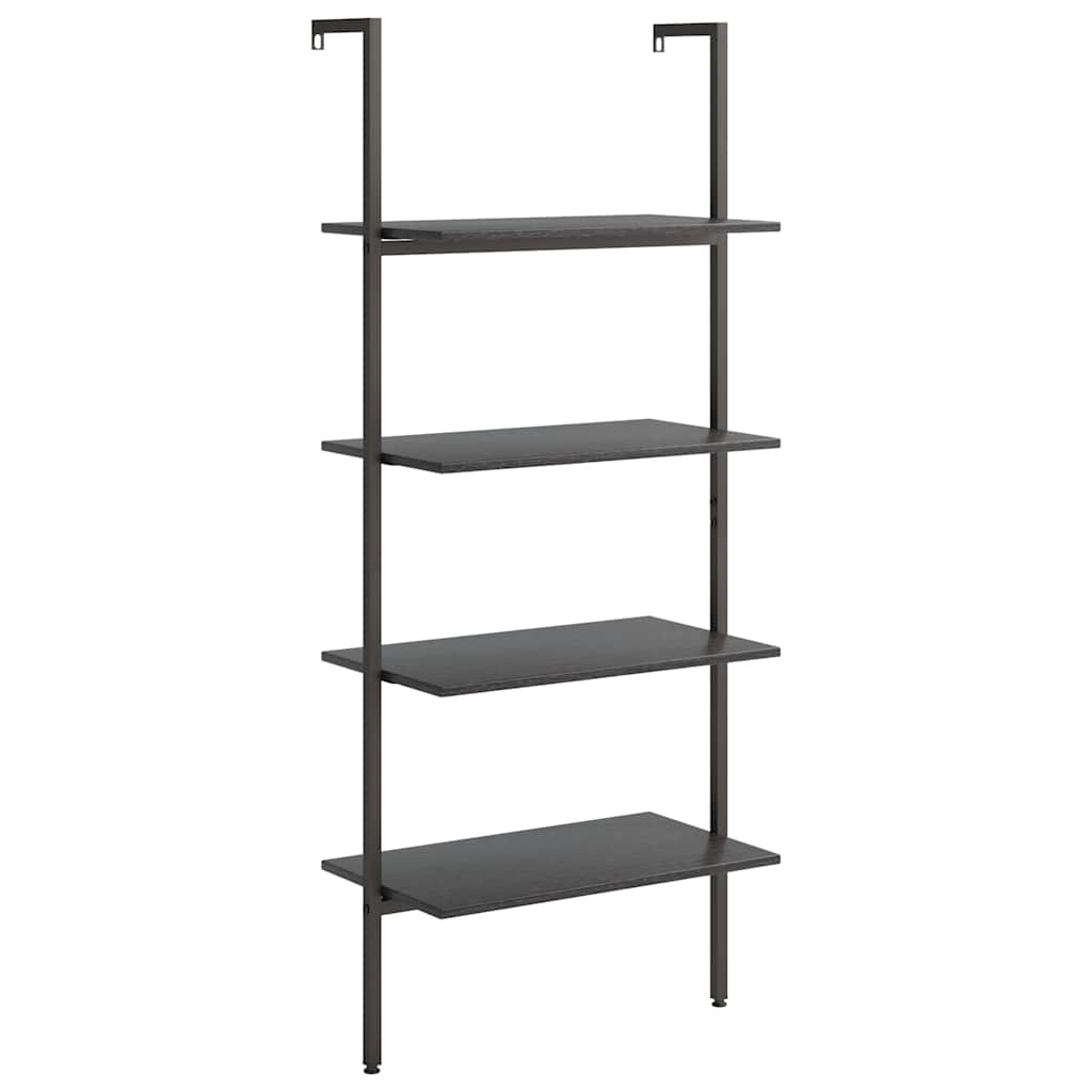 Vidaxl ladderrek met 4 schappen 64x35x152,5 cm zwart