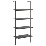 Vidaxl ladderrek met 4 schappen 64x35x152,5 cm zwart