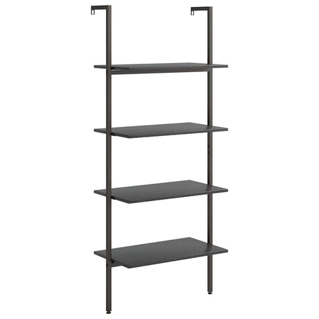 Vidaxl ladderrek met 4 schappen 64x35x152,5 cm zwart