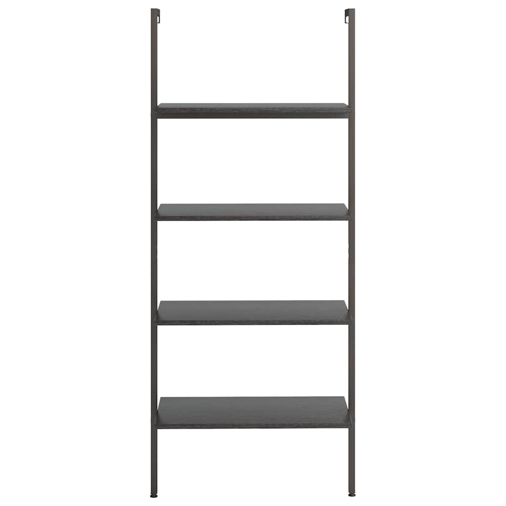 Vidaxl ladderrek met 4 schappen 64x35x152,5 cm zwart