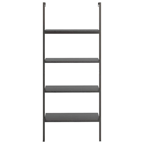 Vidaxl ladderrek met 4 schappen 64x35x152,5 cm zwart
