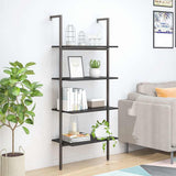 Vidaxl ladderrek met 4 schappen 64x35x152,5 cm zwart