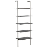 Vidaxl ladderrek met 5 schappen 64x35x185 cm zwart