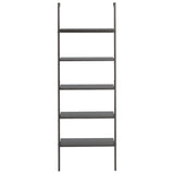Vidaxl ladderrek met 5 schappen 64x35x185 cm zwart