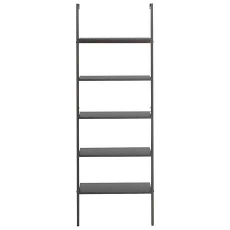 Vidaxl ladderrek met 5 schappen 64x35x185 cm zwart