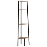 Vidaxl hoekkast met 4 lagen donkerbruin en zwart 45,5x31,5x150 cm