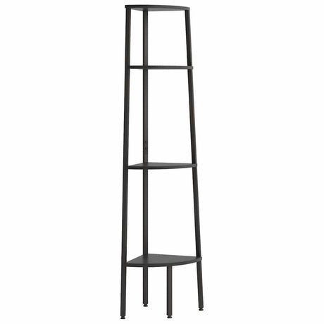 Vidaxl hoekkastje met 4 schappen 45,5x31,5x150 cm zwart