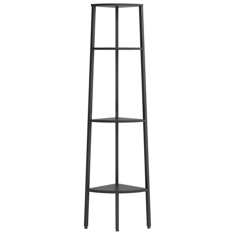 Vidaxl hoekkastje met 4 schappen 45,5x31,5x150 cm zwart